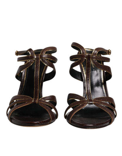 Dolce & Gabbana Bordeaux Ankle Strap Heels Sandals Shoes by Dolce & Gabbana