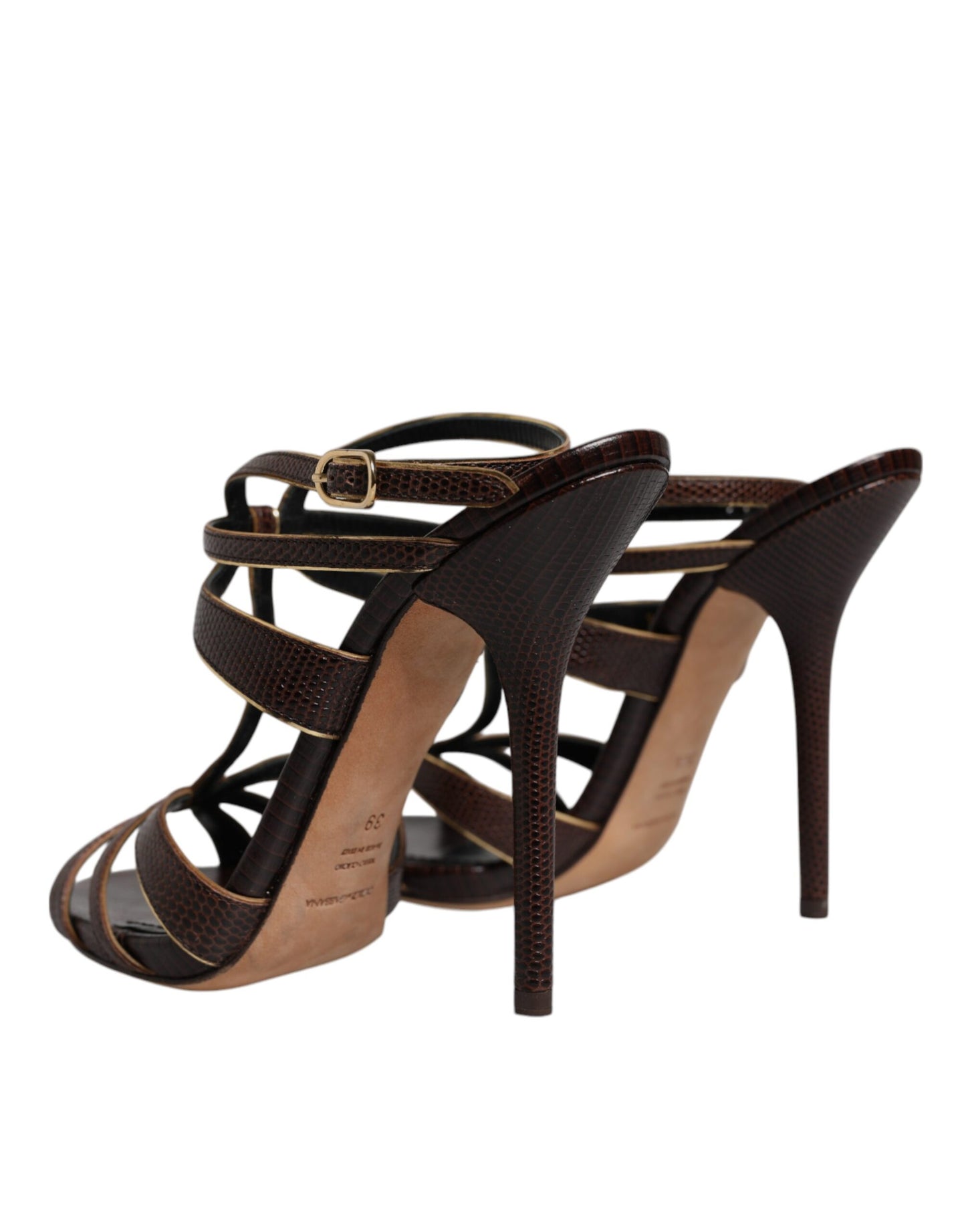Dolce & Gabbana Bordeaux Ankle Strap Heels Sandals Shoes by Dolce & Gabbana