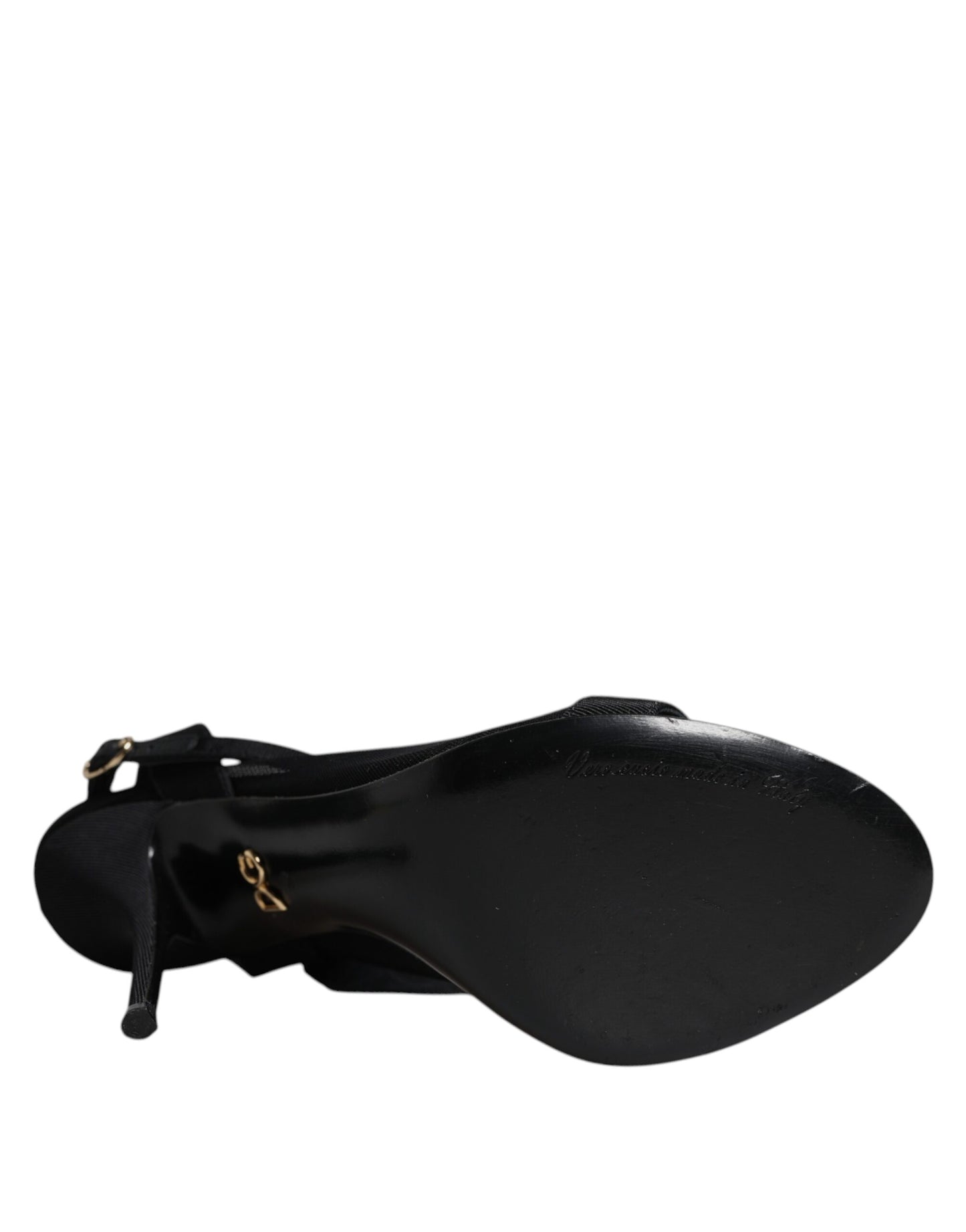 Dolce & Gabbana Black Tulle Stretch Heels Sandals Shoes by Dolce & Gabbana