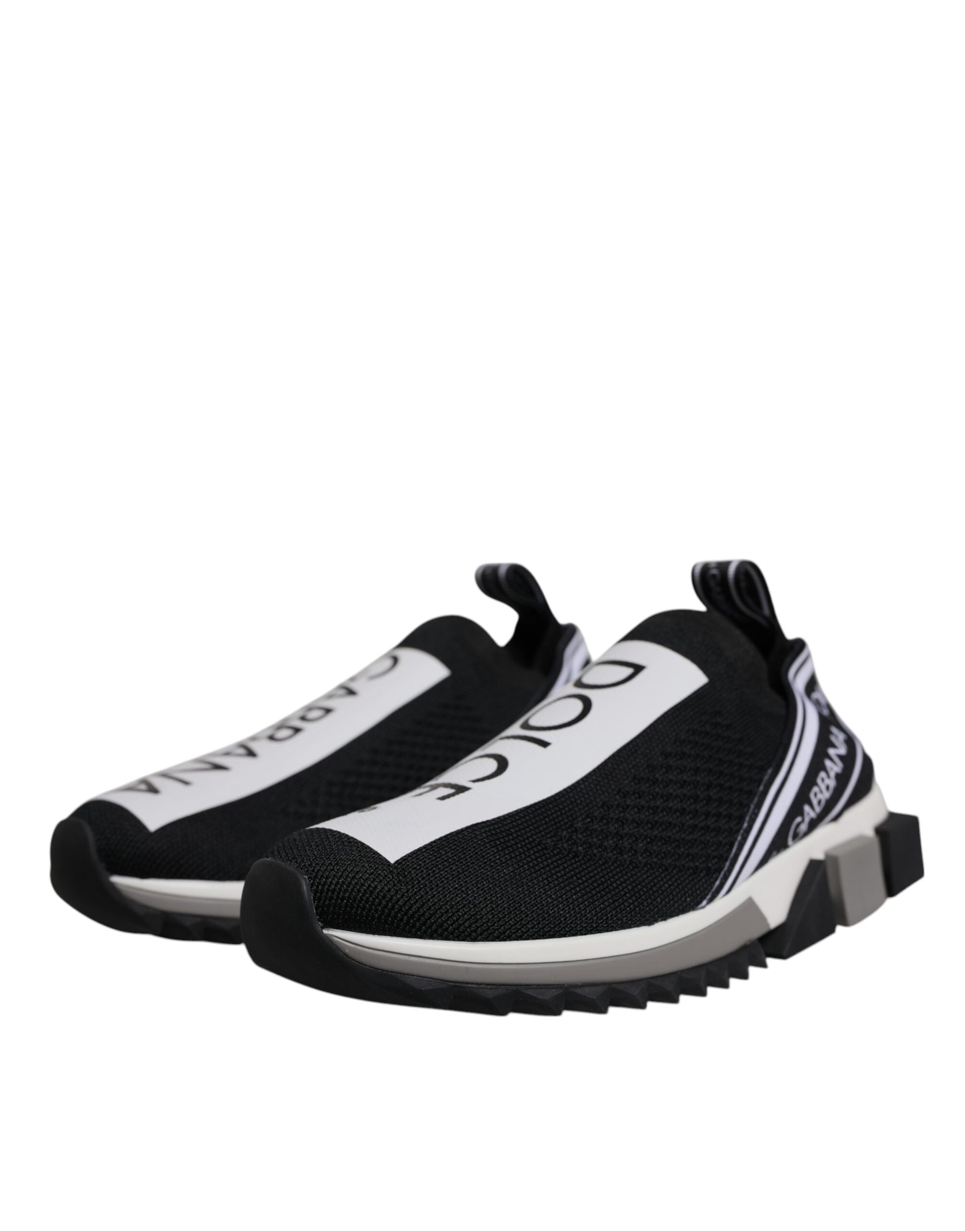 Dolce & Gabbana Black White Slip On Sorrento Sneakers Shoes by Dolce & Gabbana