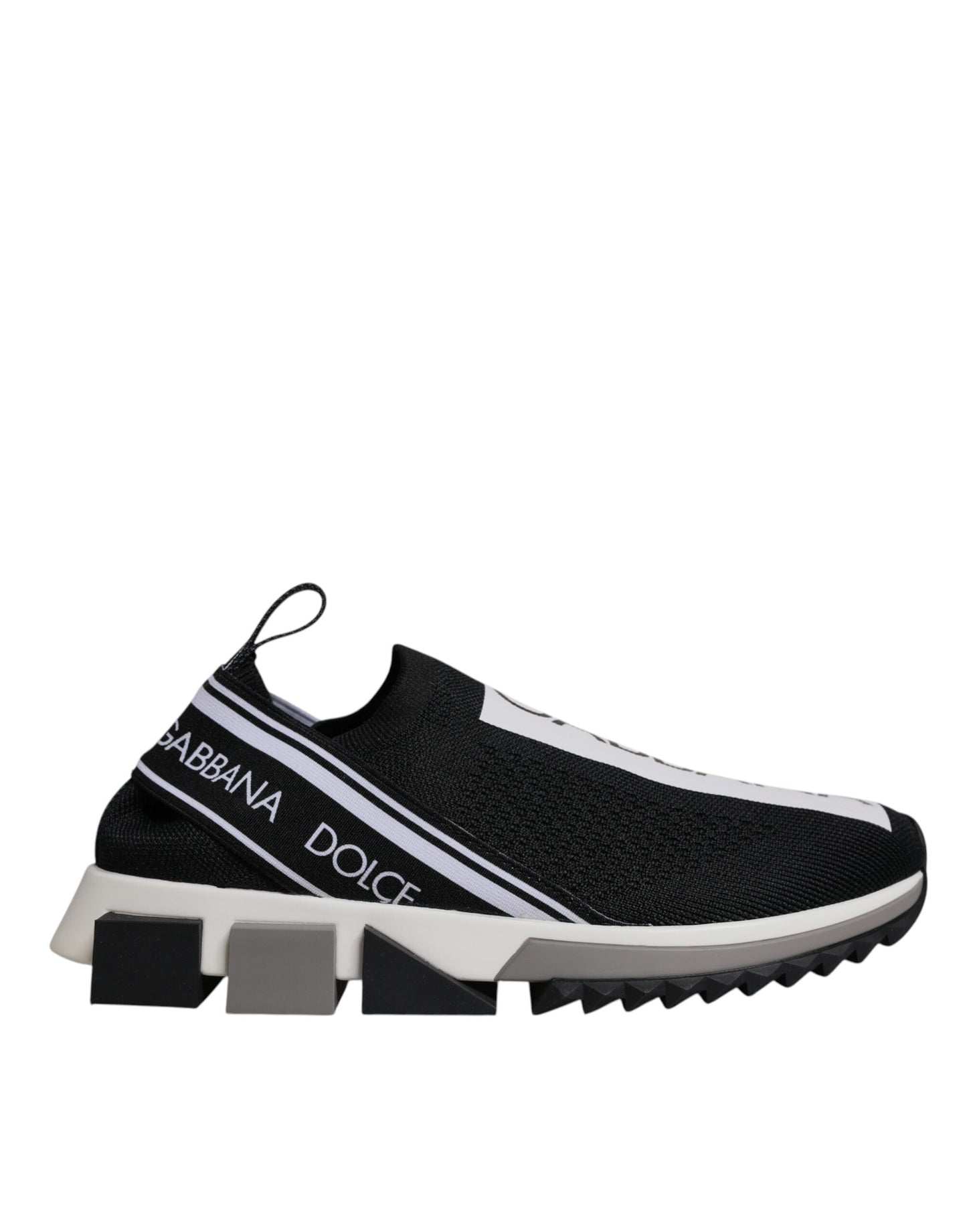 Dolce & Gabbana Black White Slip On Sorrento Sneakers Shoes by Dolce & Gabbana