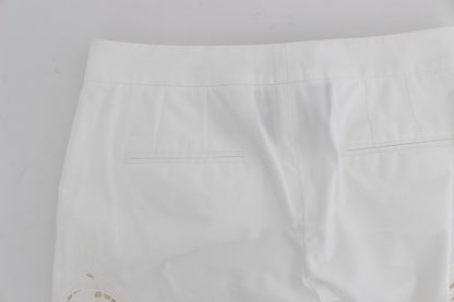 Pantalon habillé élégant à découpes florales blanches Dolce &amp; Gabbana