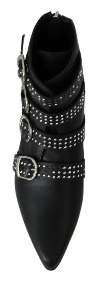 Dondup Black Fashion Buckled Zipper Ankle Boots Shoes by Dondup