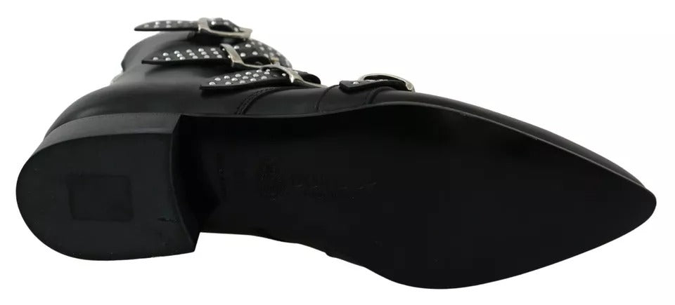 Dondup Black Fashion Buckled Zipper Ankle Boots Shoes by Dondup