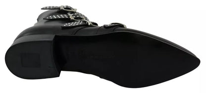 Dondup Black Fashion Buckled Zipper Ankle Boots Shoes by Dondup