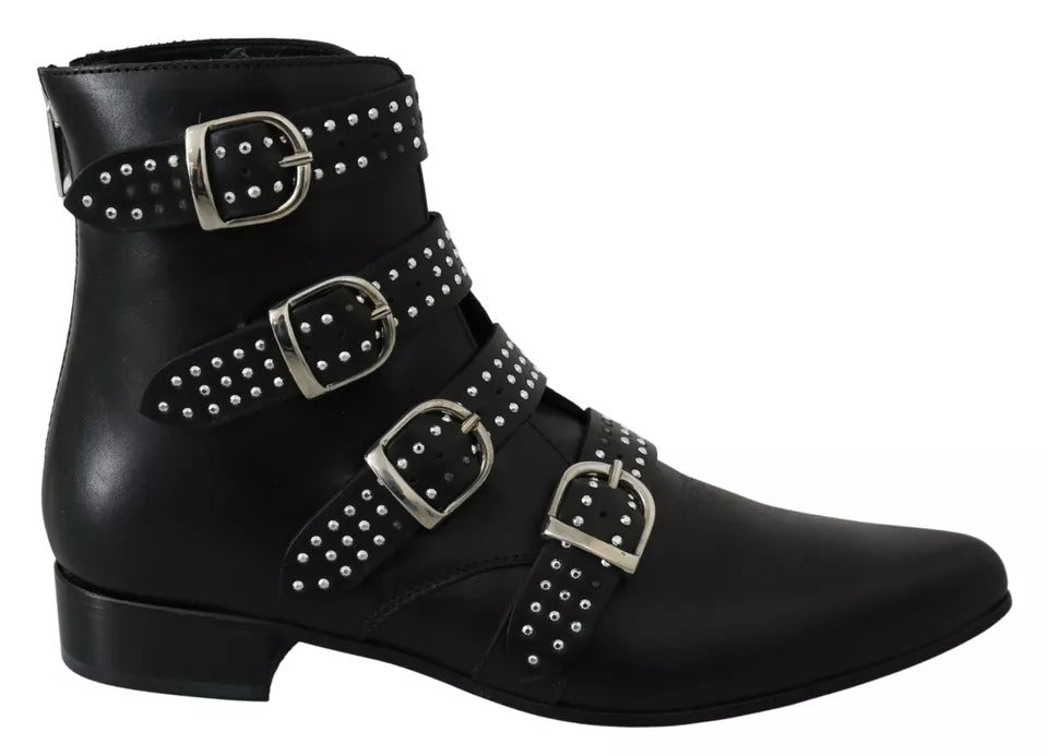 Dondup Black Fashion Buckled Zipper Ankle Boots Shoes by Dondup