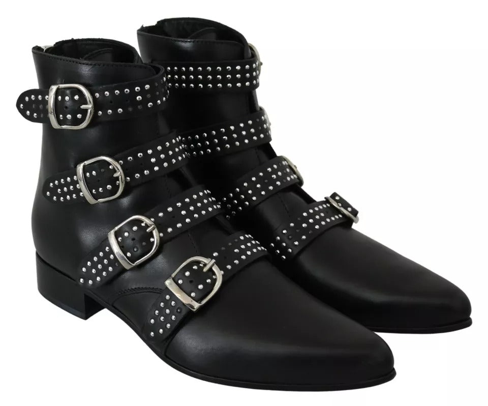 Dondup Black Fashion Buckled Zipper Ankle Boots Shoes by Dondup