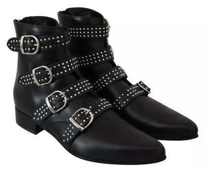 Dondup Black Fashion Buckled Zipper Ankle Boots Shoes by Dondup