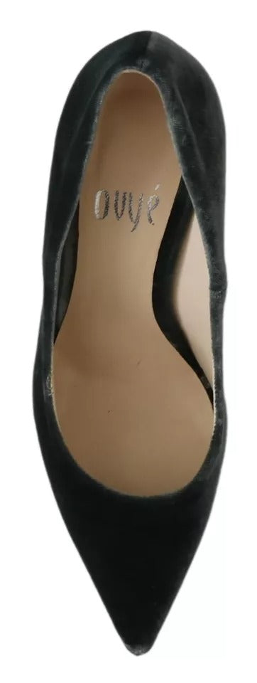 Escarpins à talons aiguilles en velours gris Ovyé