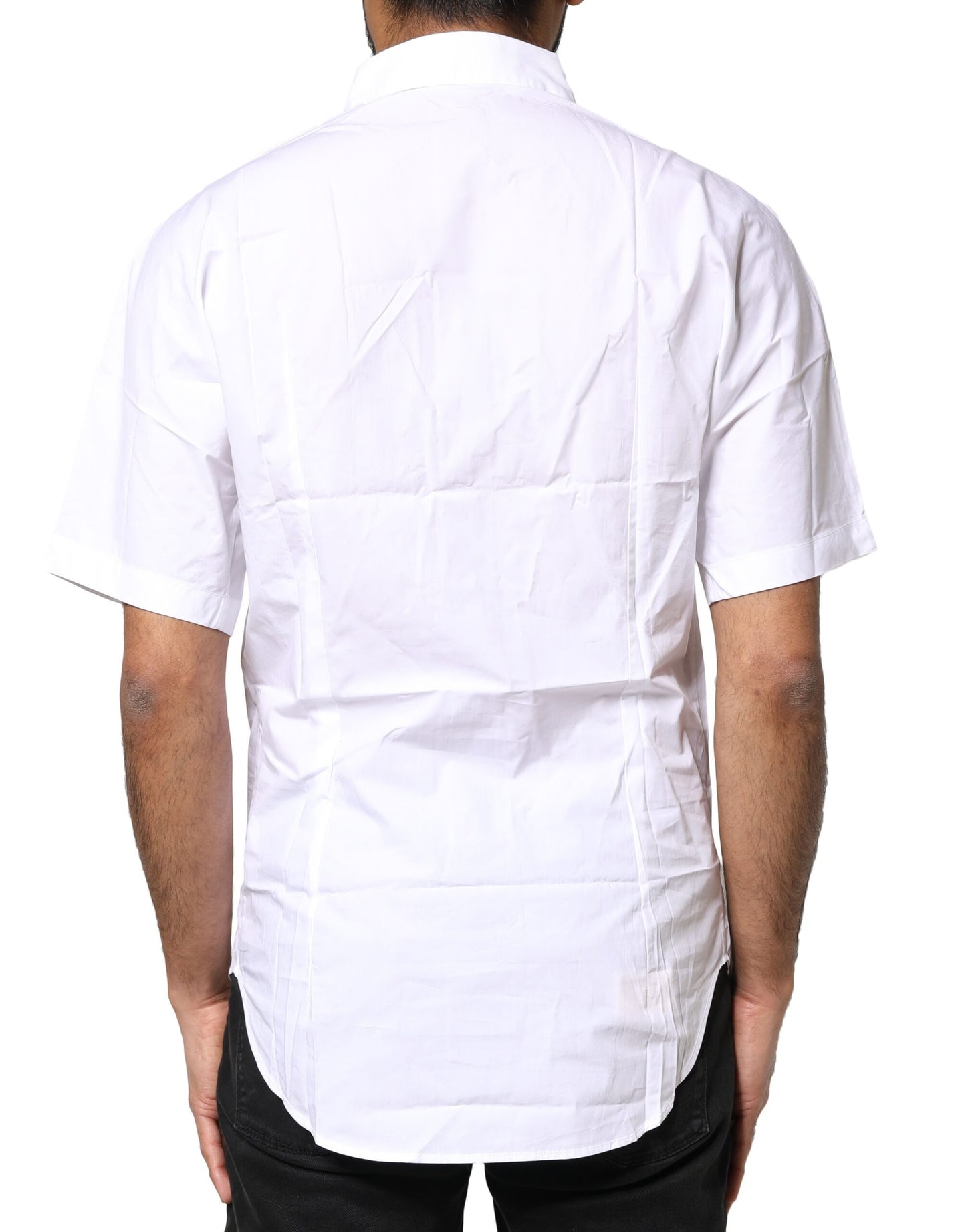 Dolce & Gabbana White Cotton Button Down Casual Men Polo Shirt by Dolce & Gabbana