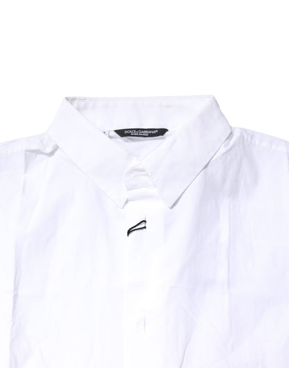 Dolce & Gabbana White Cotton Button Down Casual Men Polo Shirt by Dolce & Gabbana