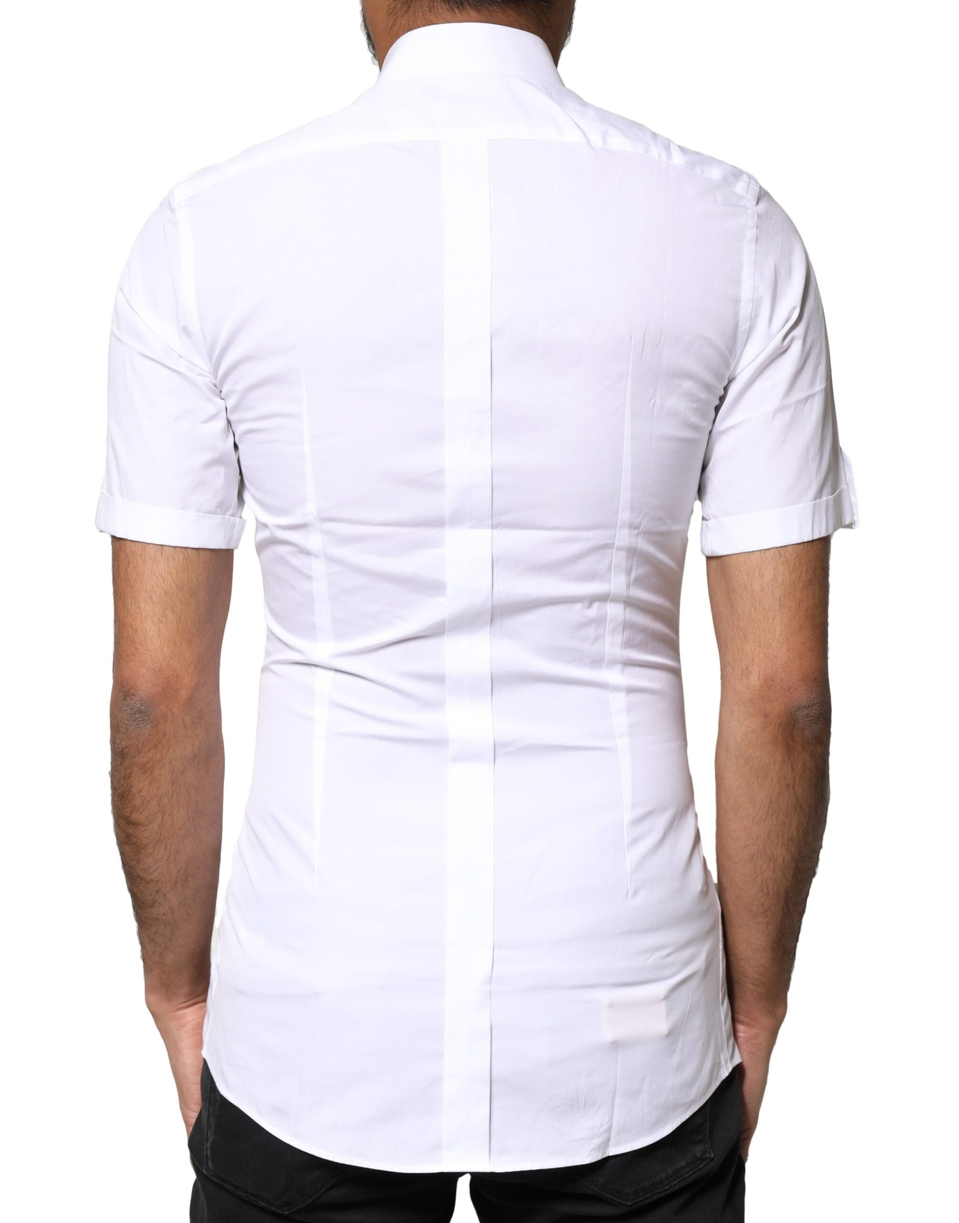 Dolce & Gabbana White GOLD Button Down Casual Men Polo Shirt by Dolce & Gabbana
