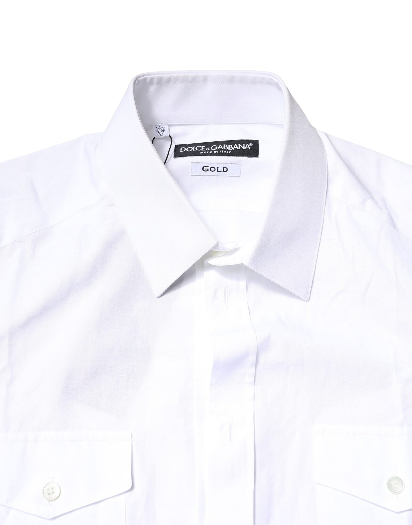 Dolce & Gabbana White GOLD Button Down Casual Men Polo Shirt by Dolce & Gabbana