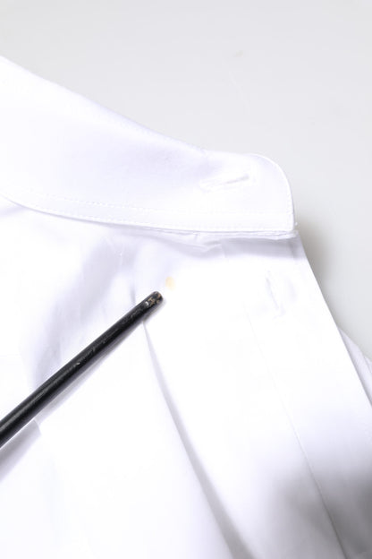 Dolce & Gabbana White GOLD Cotton Long Sleeves Men Dress Shirt by Dolce & Gabbana