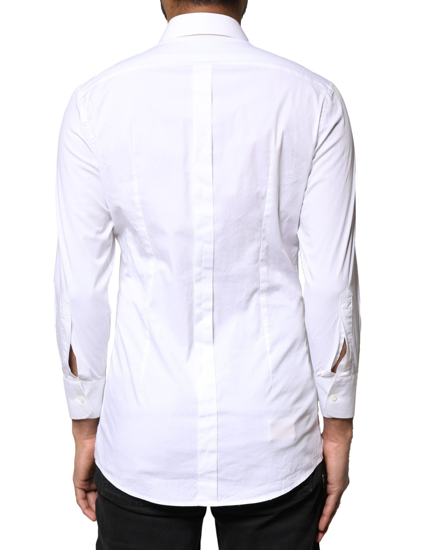 Dolce & Gabbana White GOLD Cotton Long Sleeves Men Dress Shirt by Dolce & Gabbana