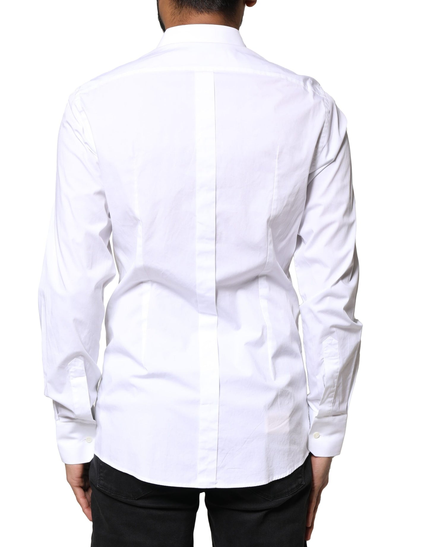 Dolce & Gabbana White GOLD Cotton Long Sleeves Dress Shirt by Dolce & Gabbana