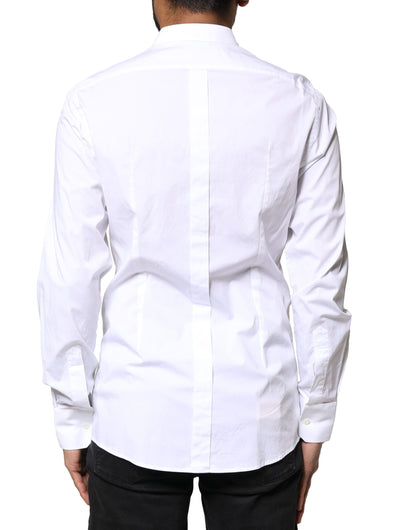 Dolce & Gabbana White GOLD Cotton Long Sleeves Dress Shirt by Dolce & Gabbana