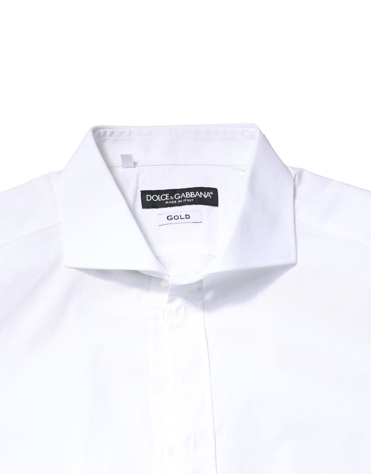 Dolce & Gabbana White GOLD Cotton Long Sleeves Dress Shirt by Dolce & Gabbana