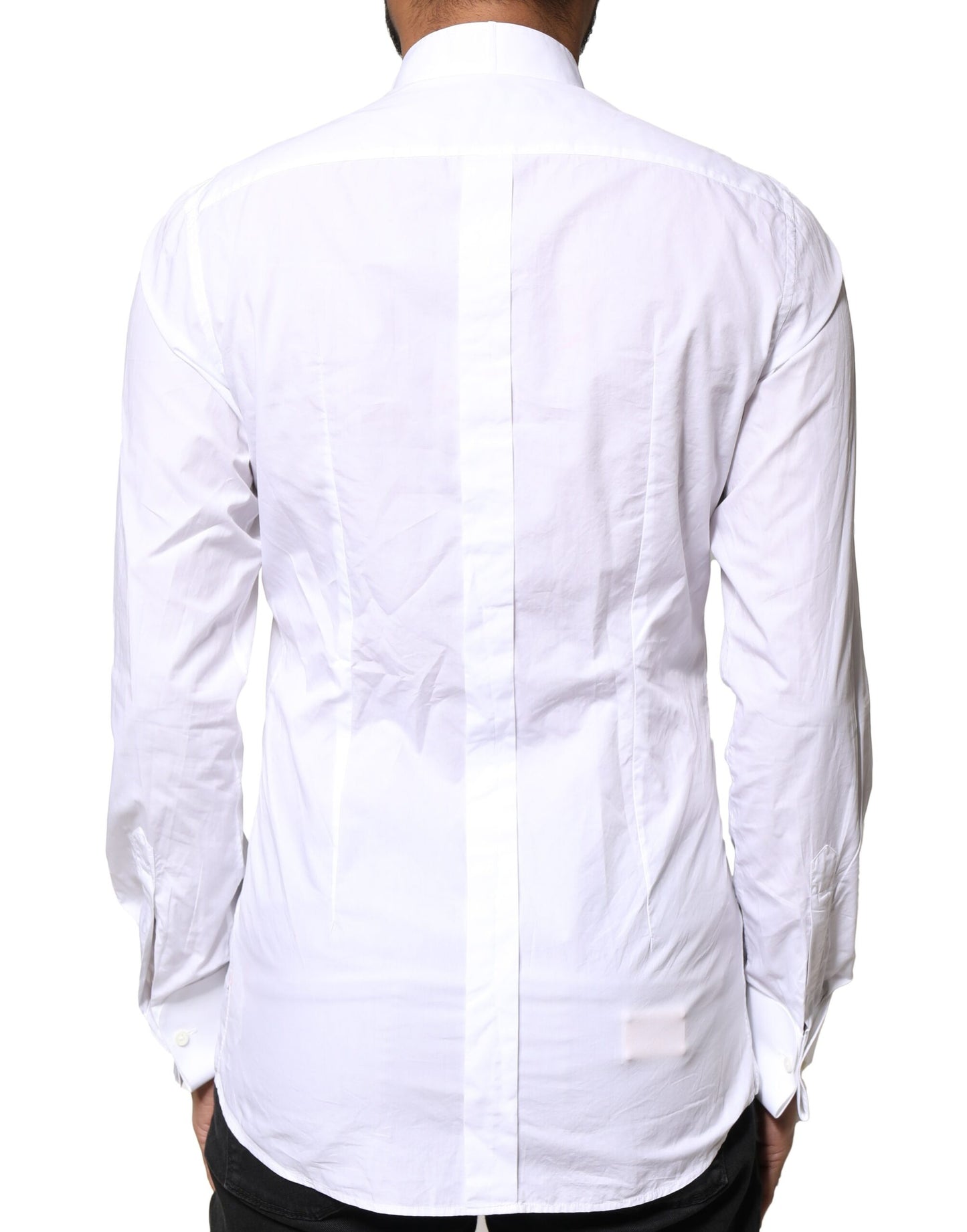 Dolce & Gabbana White GOLD CottonPoplin Bib Formal Dress Shirt by Dolce & Gabbana