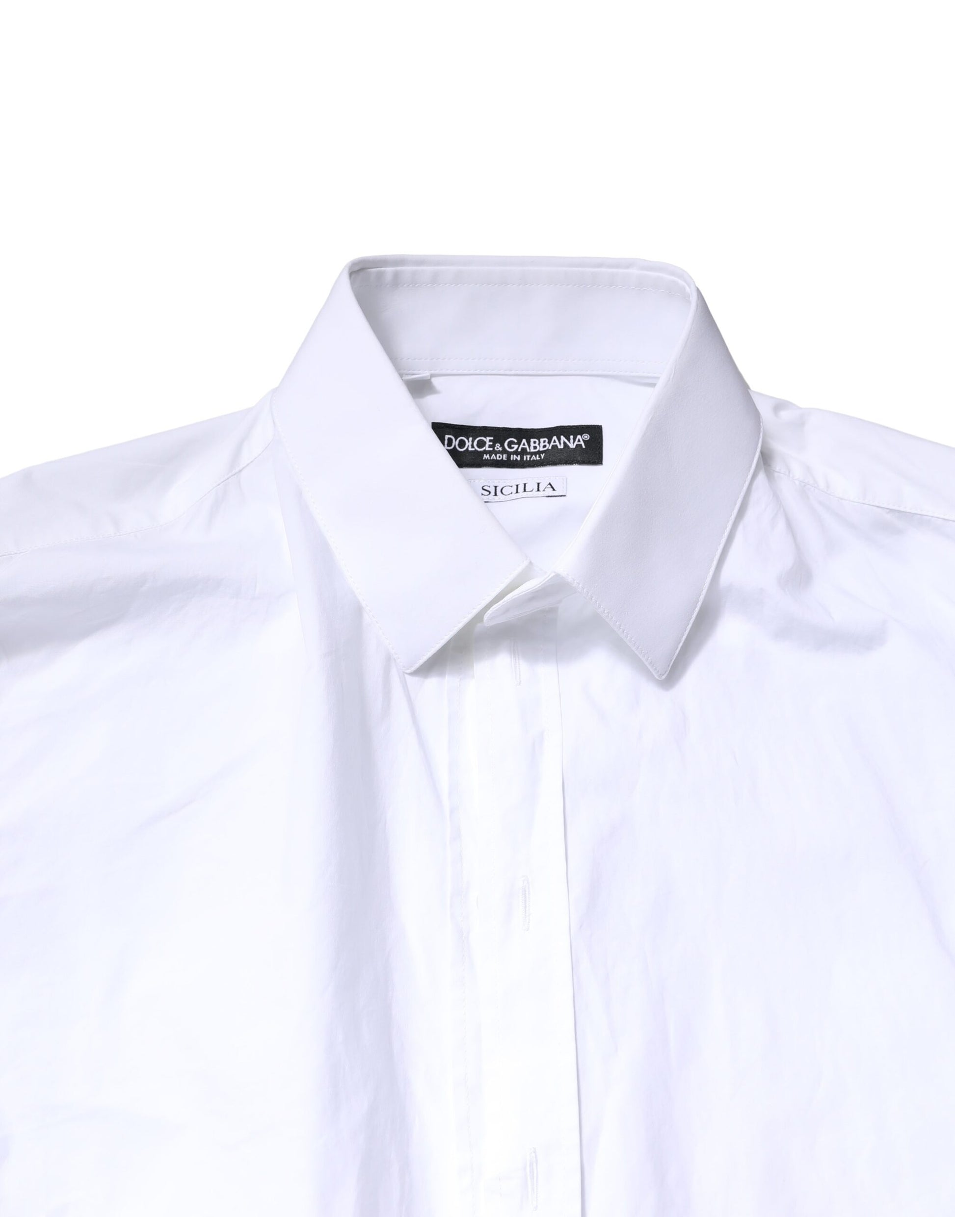 Dolce & Gabbana White SICILIA Cotton Formal Men Dress Shirt by Dolce & Gabbana