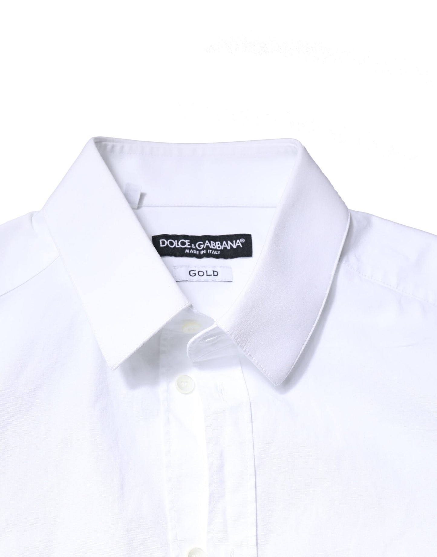 Dolce & Gabbana White GOLD Cotton Long Sleeves Dress Shirt by Dolce & Gabbana