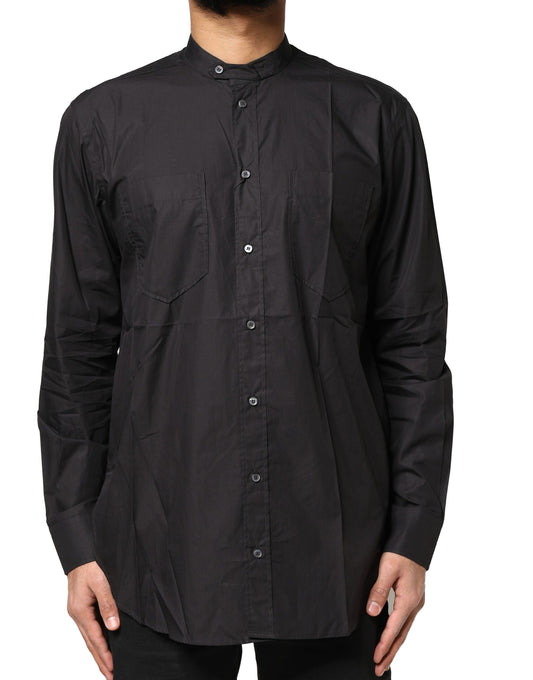 Dolce & Gabbana Black Cotton Button Down Men Casual Shirt by Dolce & Gabbana