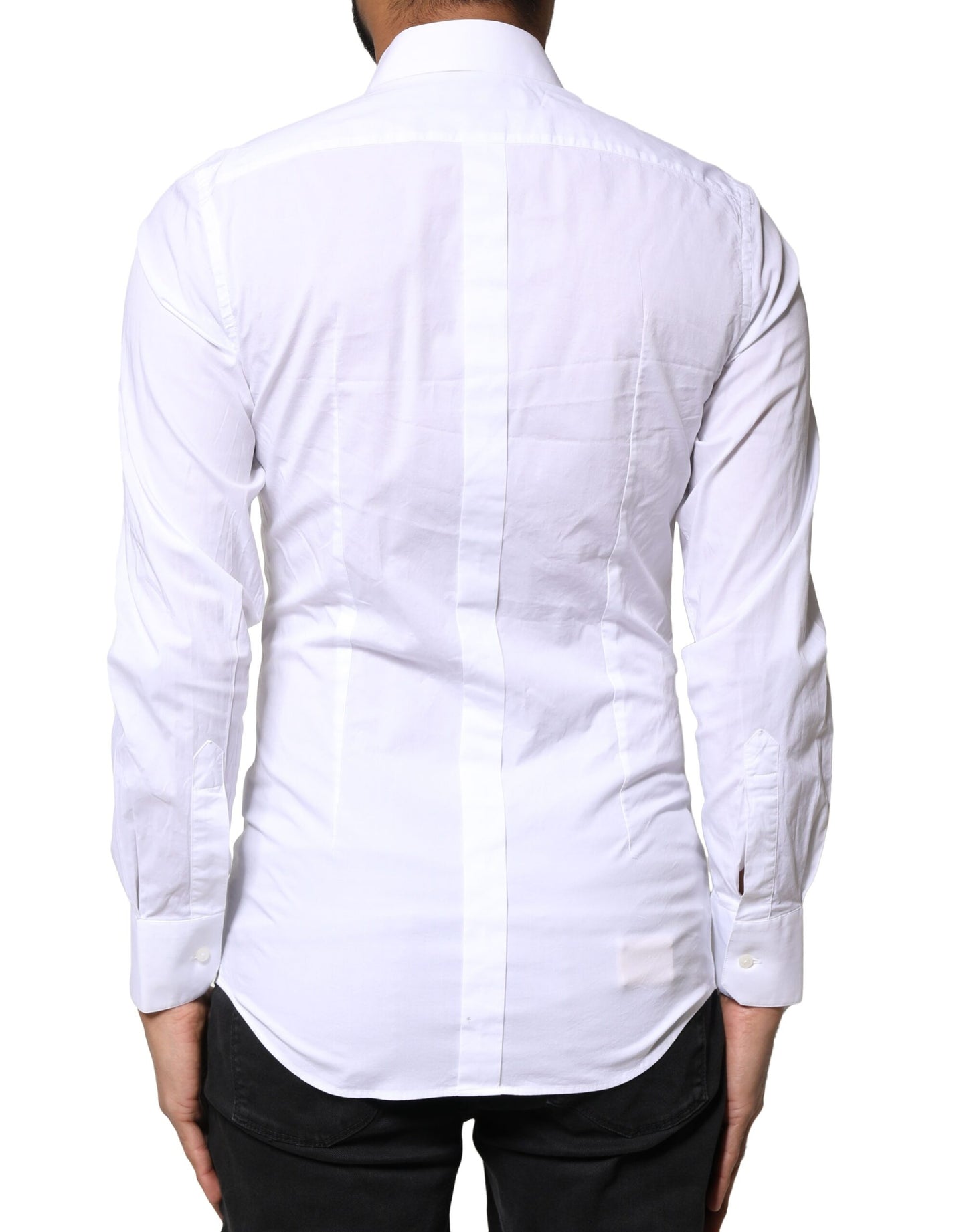 Dolce & Gabbana White GOLD Cotton Long Sleeves Dress Shirt by Dolce & Gabbana