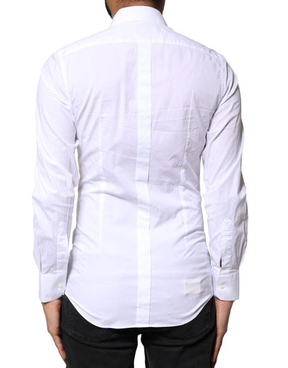 Dolce & Gabbana White GOLD Cotton Long Sleeves Dress Shirt by Dolce & Gabbana