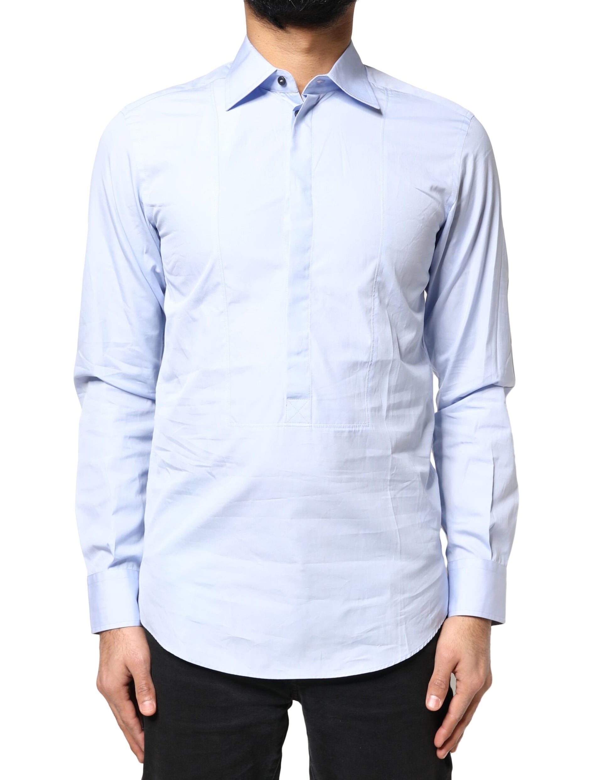 Dolce & Gabbana Light Blue Cotton Long Sleeves Dress Shirt by Dolce & Gabbana