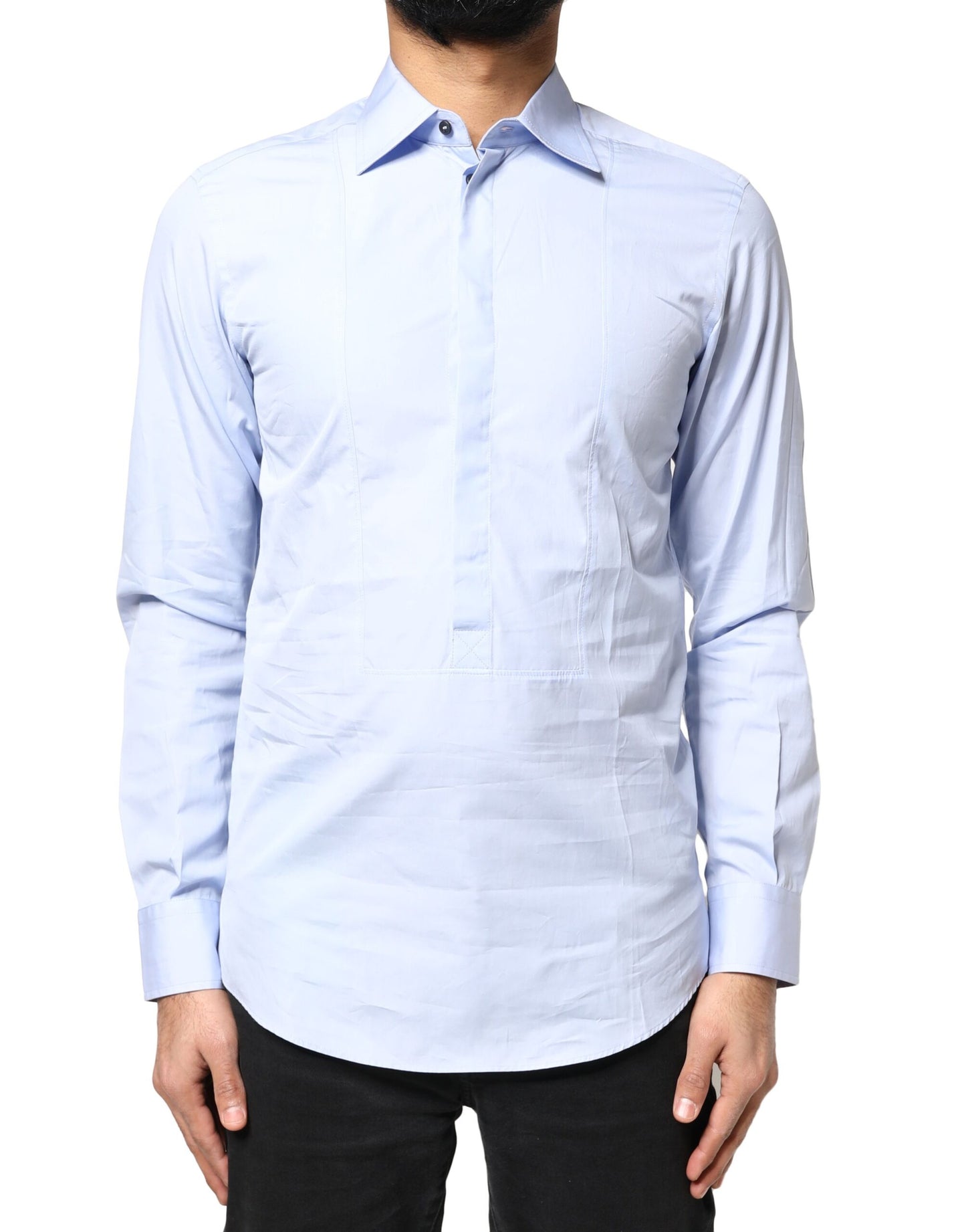Dolce & Gabbana Light Blue Cotton Long Sleeves Dress Shirt by Dolce & Gabbana