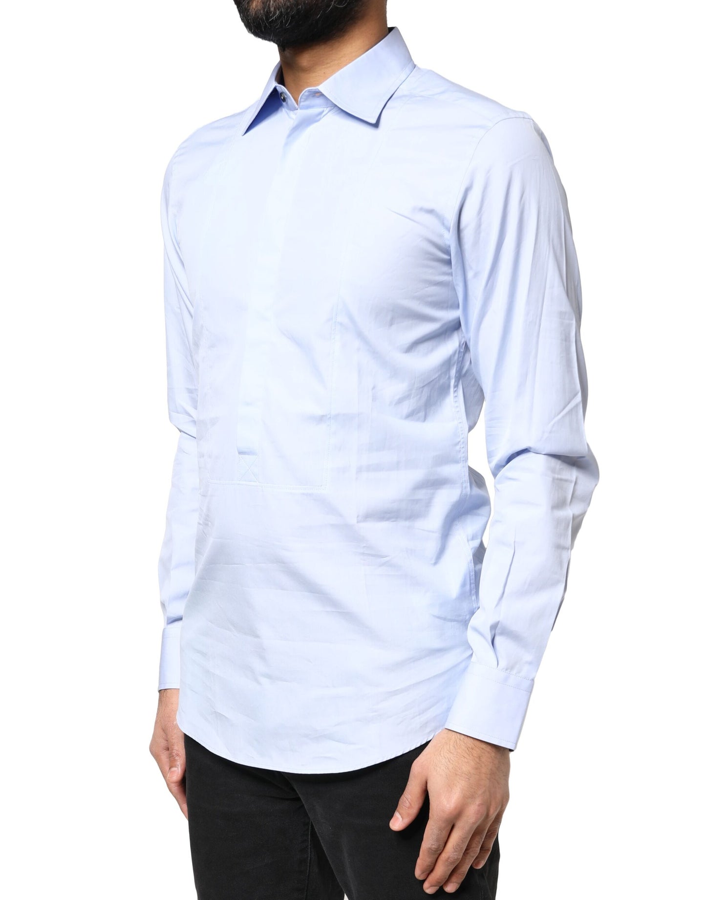Dolce & Gabbana Light Blue Cotton Long Sleeves Dress Shirt by Dolce & Gabbana