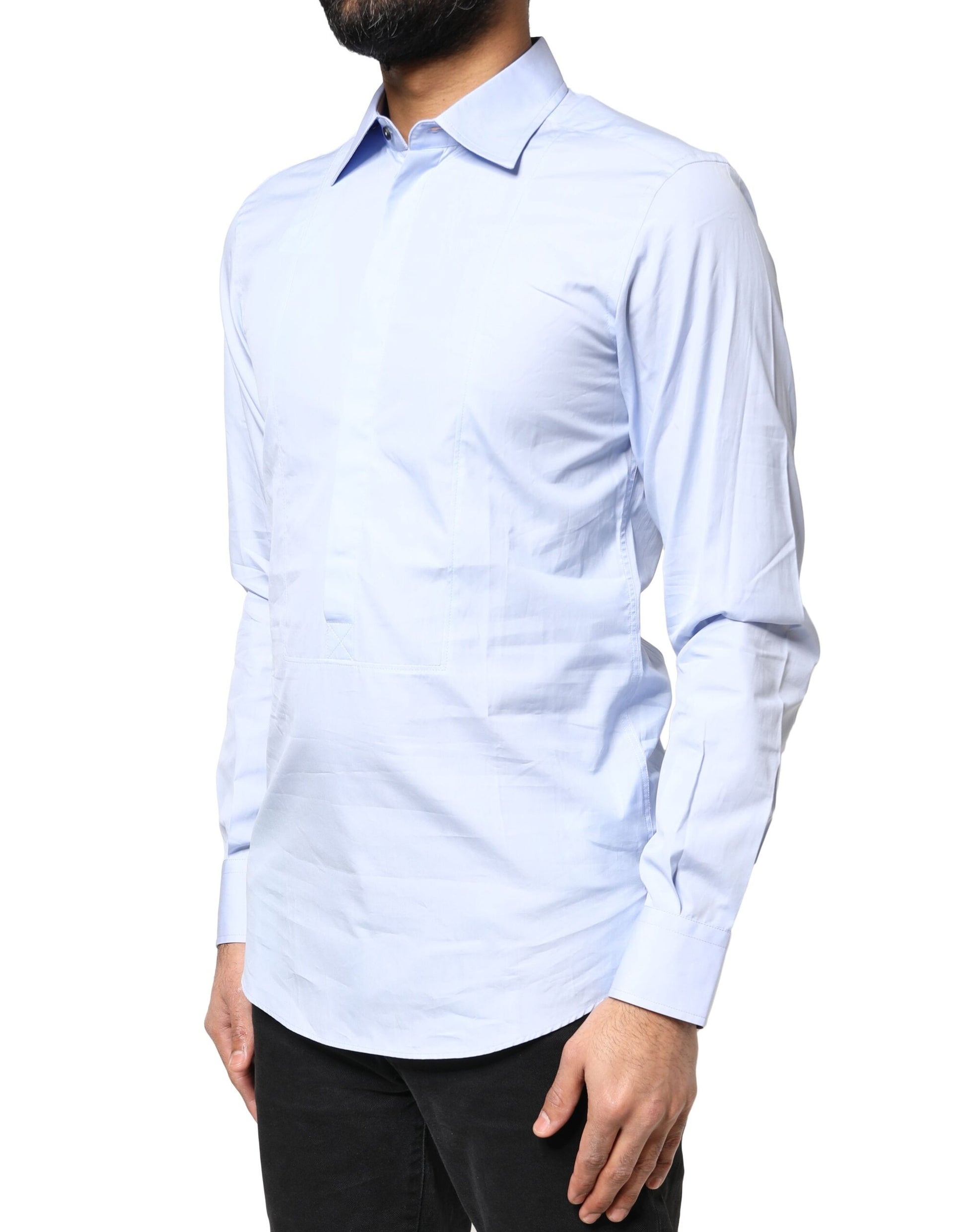 Dolce & Gabbana Light Blue Cotton Long Sleeves Dress Shirt by Dolce & Gabbana