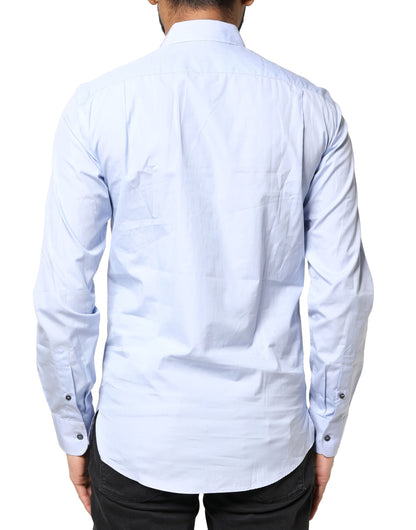 Dolce & Gabbana Light Blue Cotton Long Sleeves Dress Shirt by Dolce & Gabbana