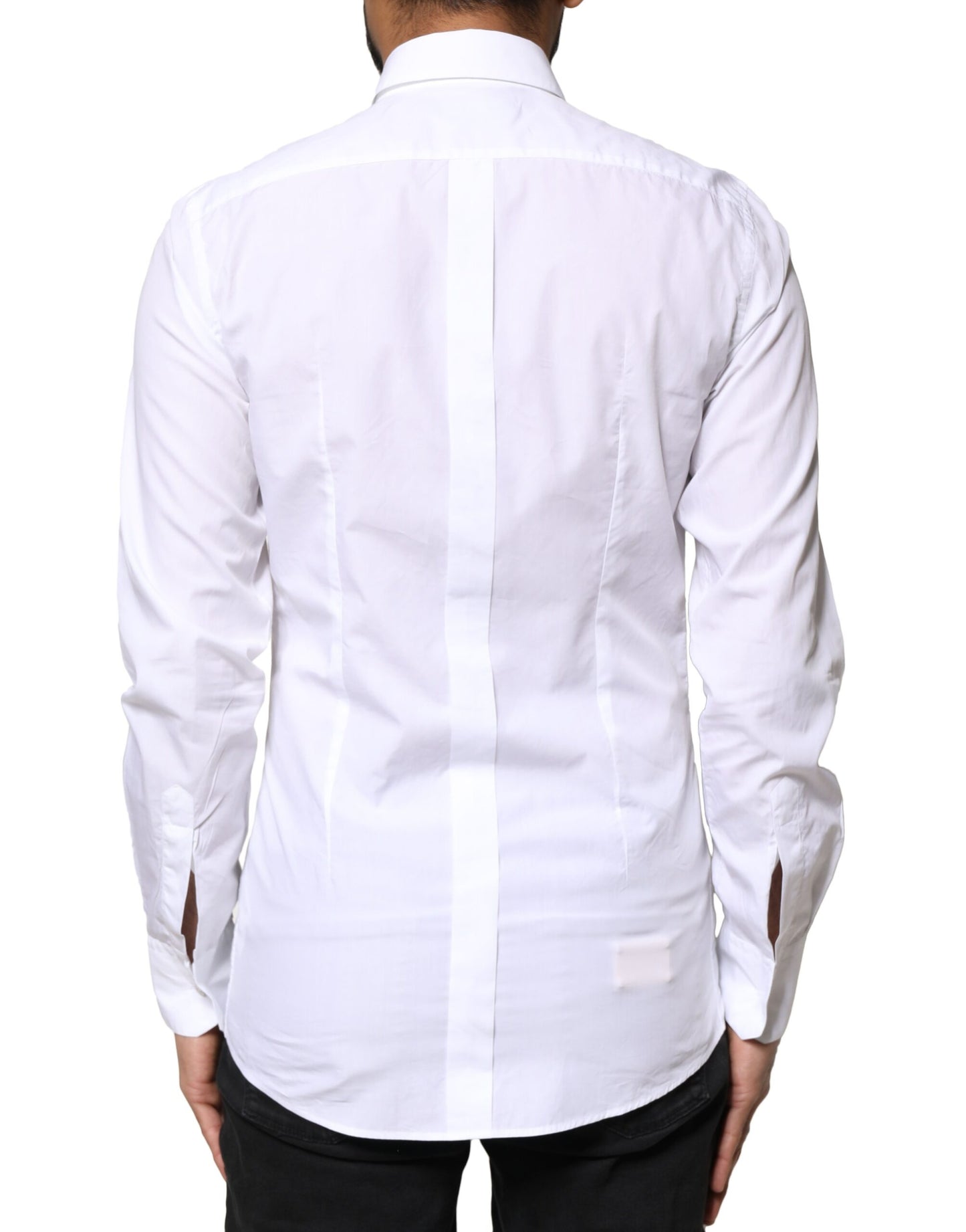 Dolce & Gabbana White Cotton Peacock Feather GOLD Formal Shirt by Dolce & Gabbana