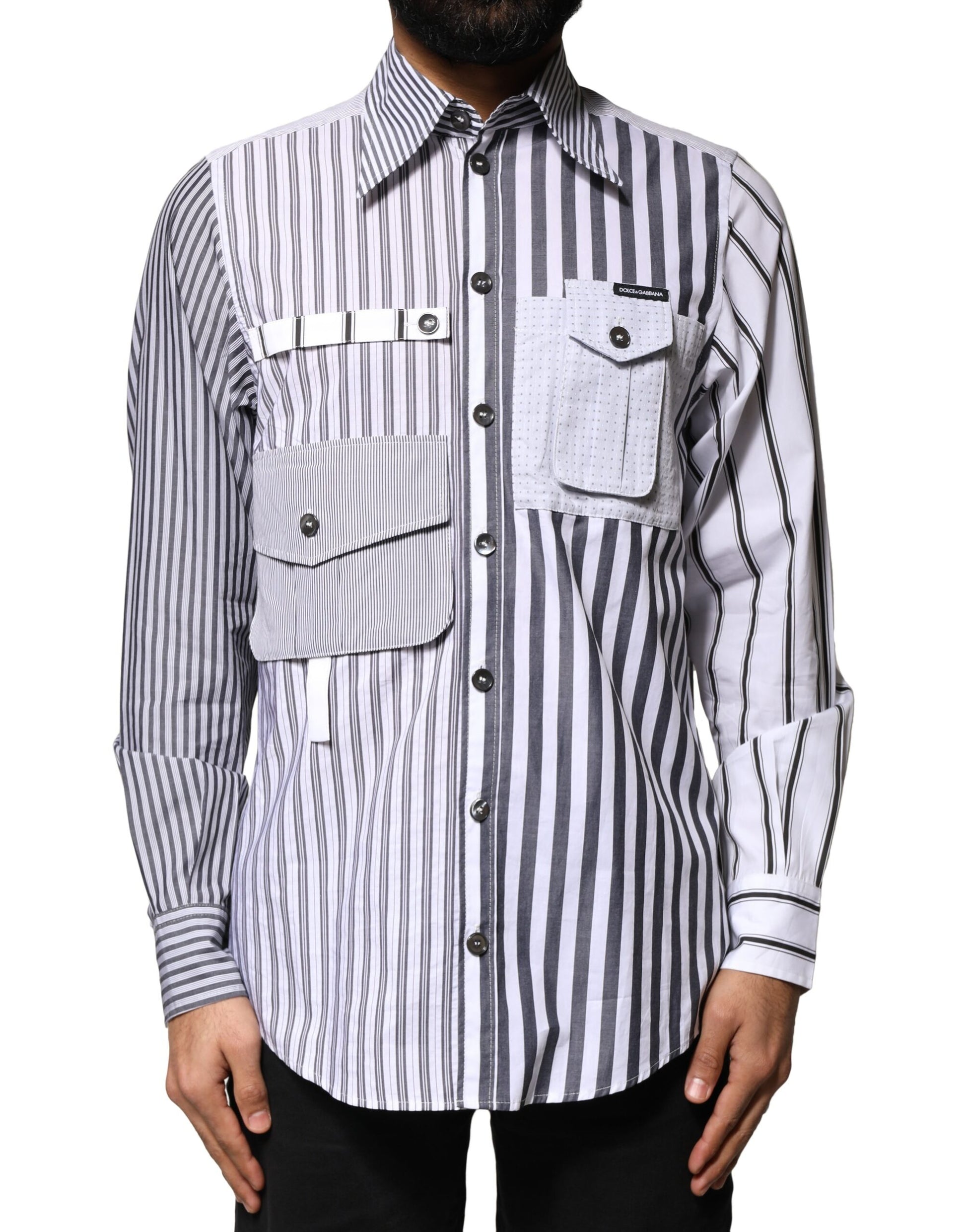 Dolce & Gabbana Multicolor Striped Button Down Casual Shirt by Dolce & Gabbana