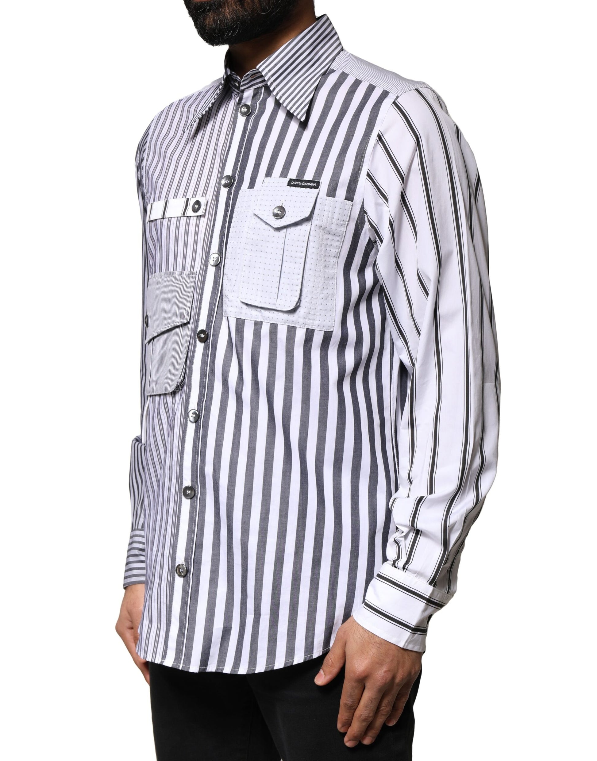Dolce & Gabbana Multicolor Striped Button Down Casual Shirt by Dolce & Gabbana