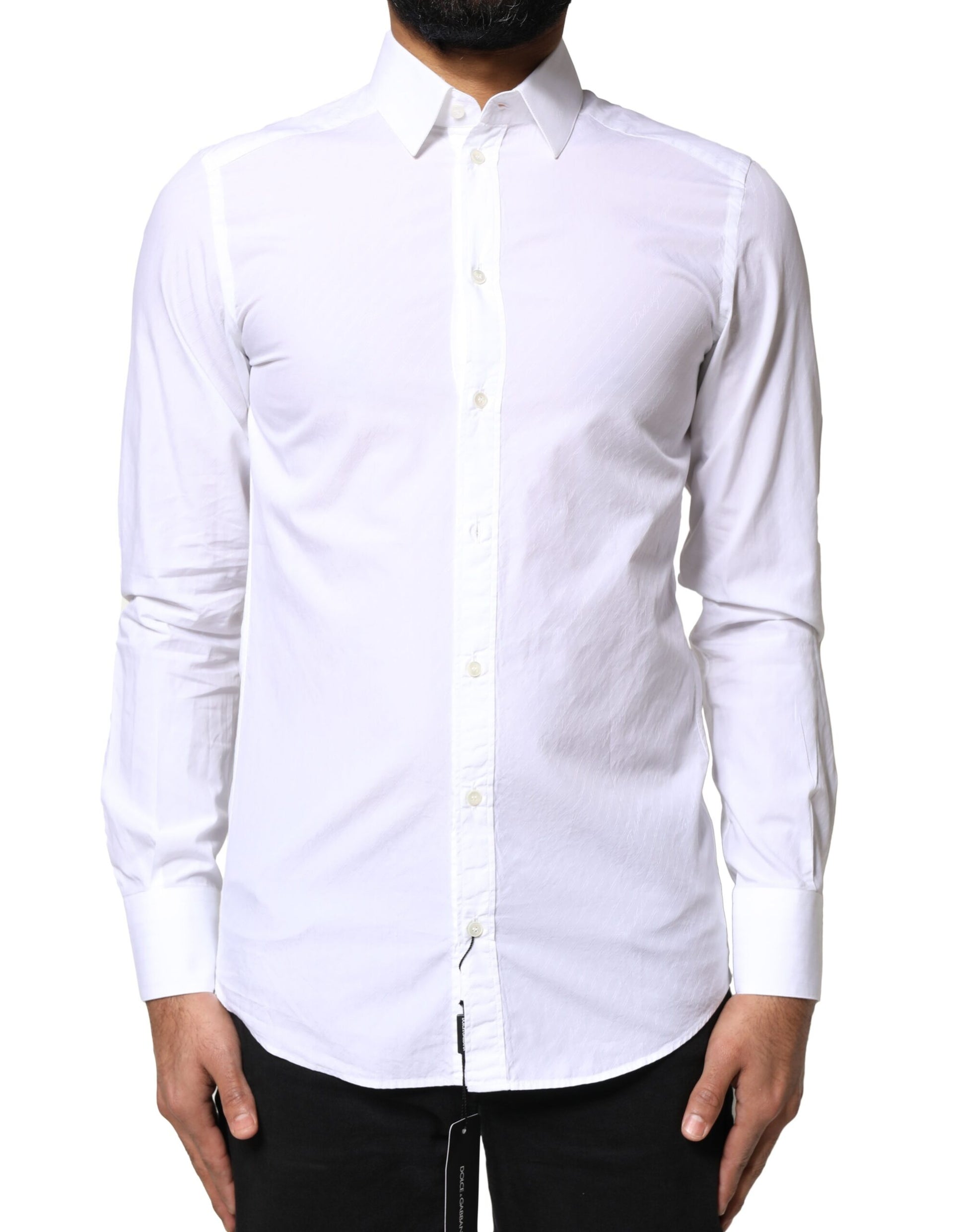 Dolce & Gabbana White Cotton MARTINI Formal Men Dress Shirt by Dolce & Gabbana