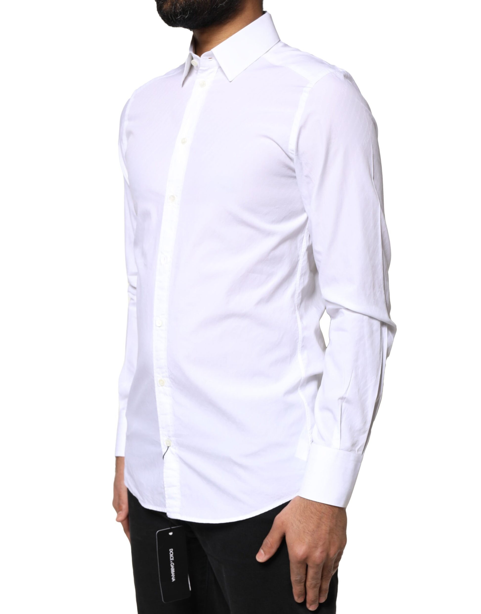 Dolce & Gabbana White Cotton MARTINI Formal Men Dress Shirt by Dolce & Gabbana