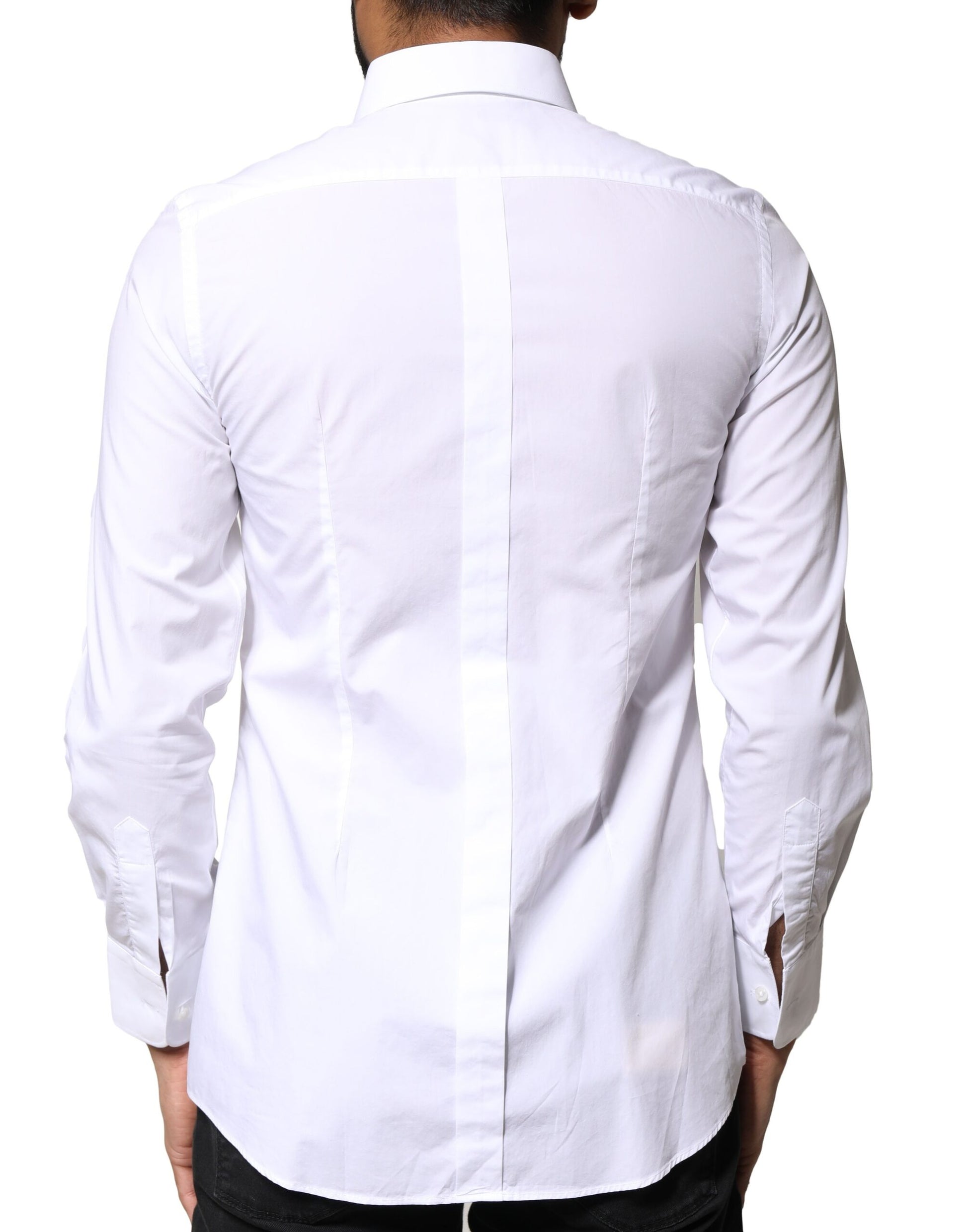 Dolce & Gabbana White Cotton Poplin Bib Formal Dress Shirt by Dolce & Gabbana