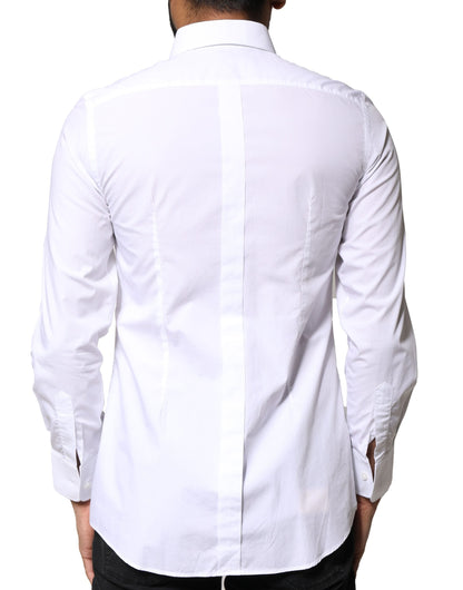 Dolce & Gabbana White Cotton Poplin Bib Formal Dress Shirt by Dolce & Gabbana