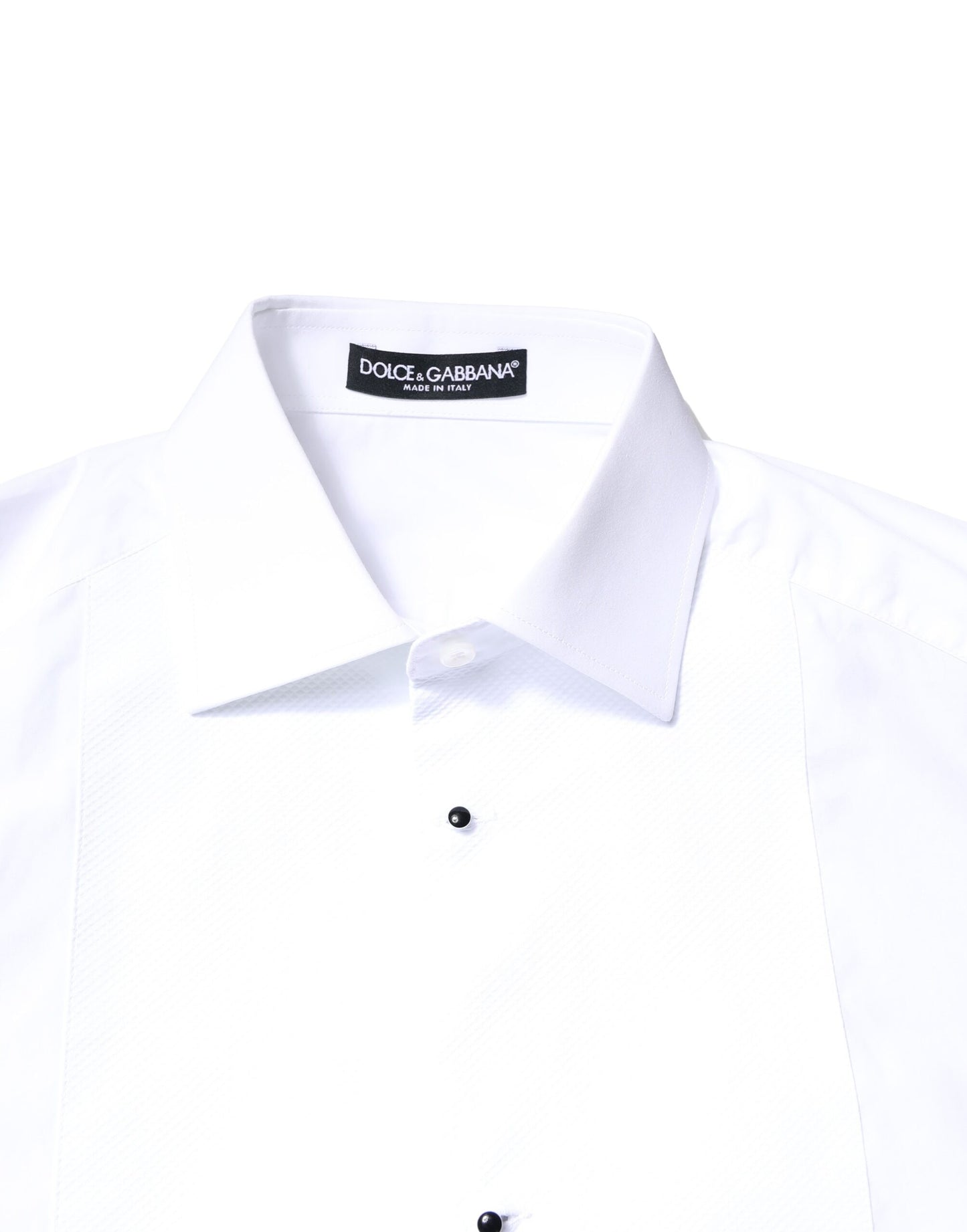Dolce & Gabbana White Cotton Poplin Bib Formal Dress Shirt by Dolce & Gabbana