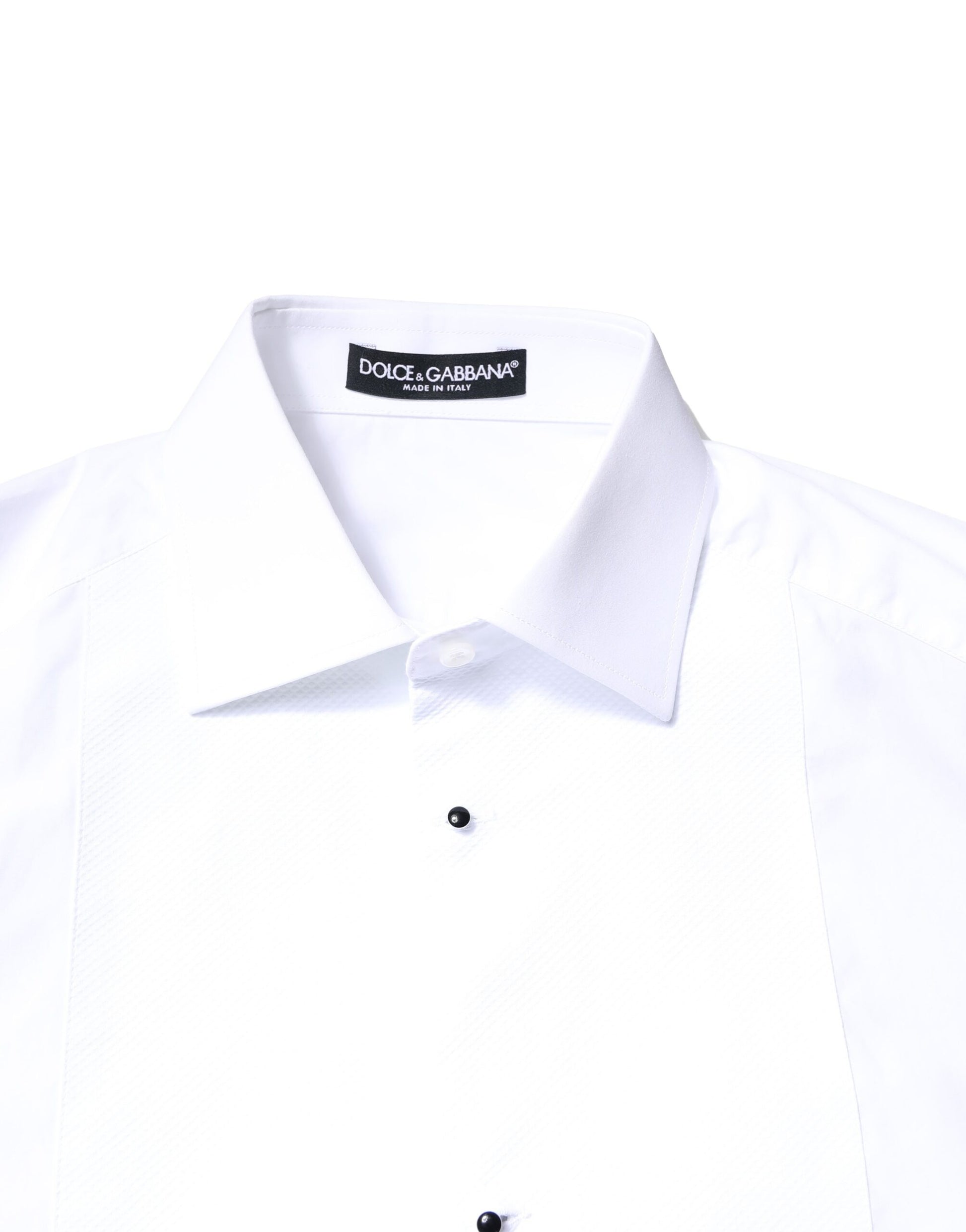 Dolce & Gabbana White Cotton Poplin Bib Formal Dress Shirt by Dolce & Gabbana