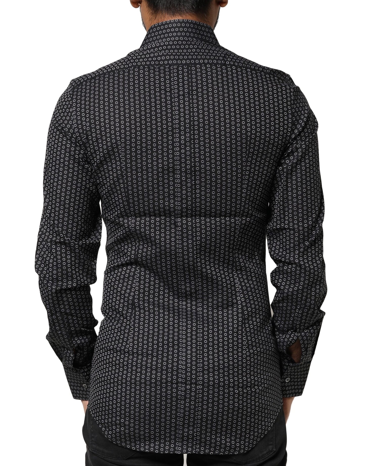 Dolce & Gabbana Black GOLD Patterned Cotton Men Dress Shirt by Dolce & Gabbana