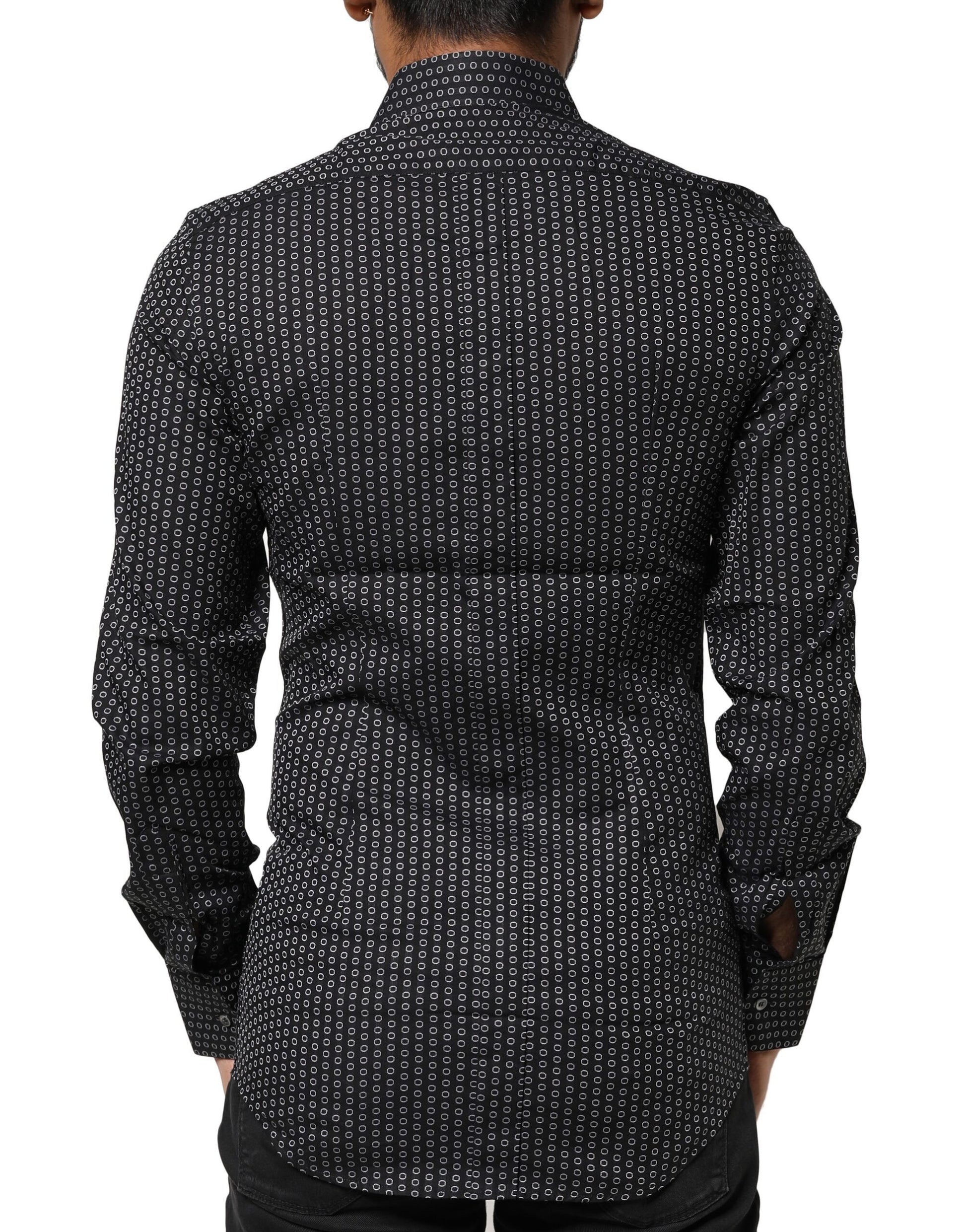 Dolce & Gabbana Black GOLD Patterned Cotton Men Dress Shirt by Dolce & Gabbana