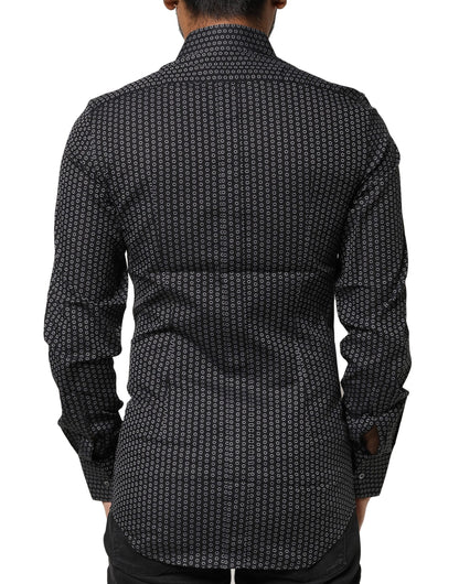 Dolce & Gabbana Black GOLD Patterned Cotton Men Dress Shirt by Dolce & Gabbana