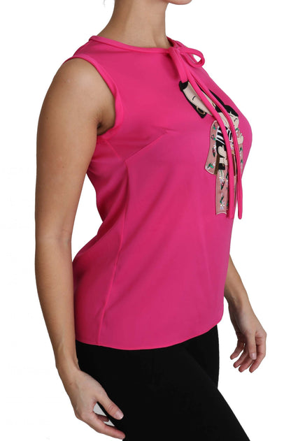 Dolce & Gabbana Pink Family Silk Tank Mama Blouse Top Shirt by Dolce & Gabbana