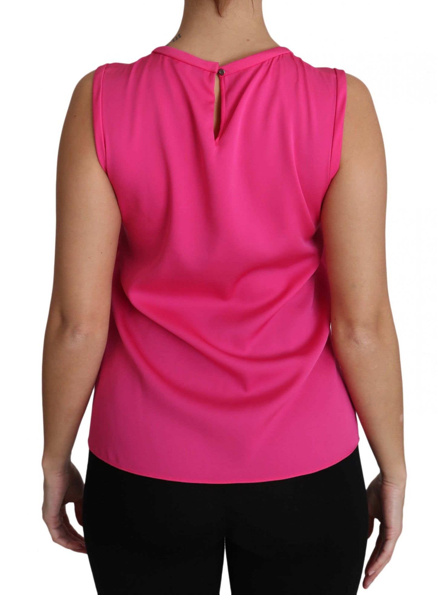 Dolce & Gabbana Pink Family Silk Tank Mama Blouse Top Shirt by Dolce & Gabbana
