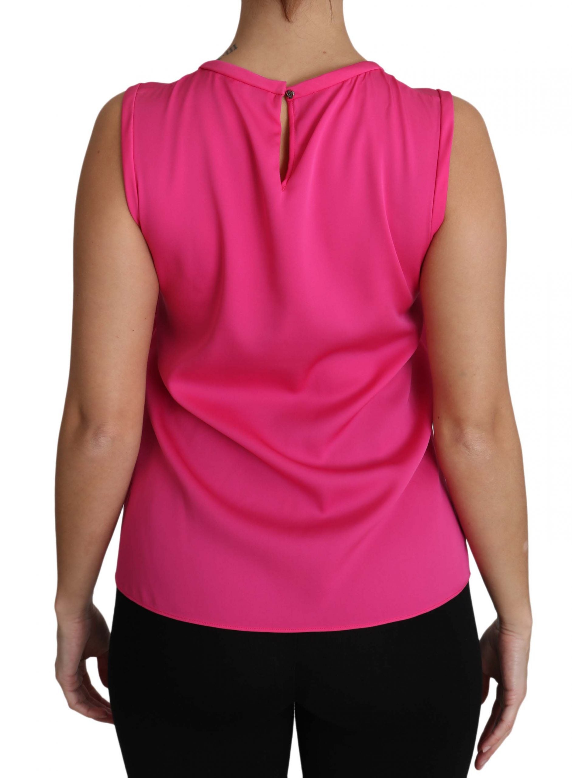 Dolce & Gabbana Pink Family Silk Tank Mama Blouse Top Shirt by Dolce & Gabbana