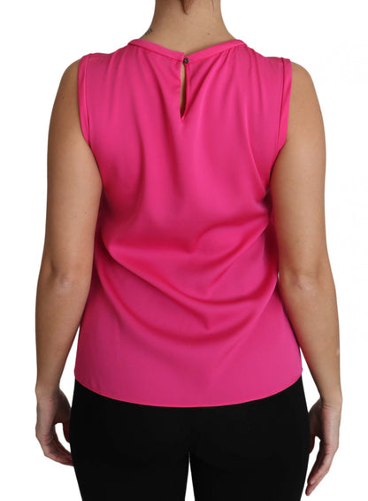 Dolce & Gabbana Pink Family Silk Tank Mama Blouse Top Shirt by Dolce & Gabbana
