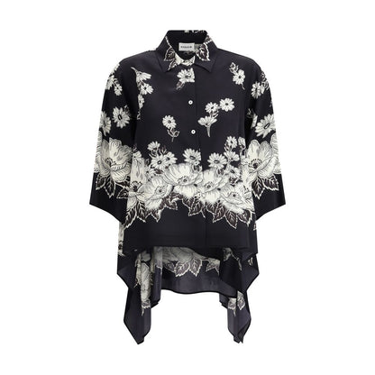 PAROSH Asymmetric Floral print Shirt